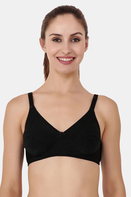 Buy Floret Wirefree Natural Lift 3/4th Coverage Lace Bra - Black at Rs.429  online