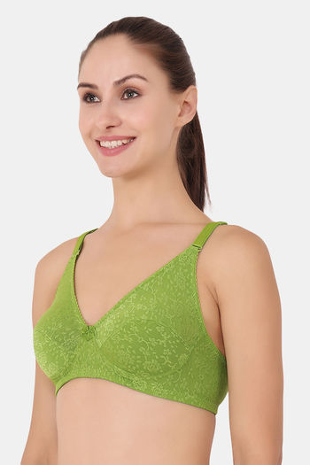 Buy Floret Wirefree Natural Lift 3/4th Coverage Lace Bra - Olive at Rs.319  online