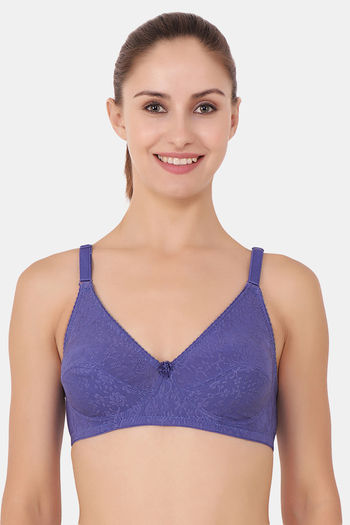 Buy Floret Wirefree Natural Lift 3/4th Coverage Lace Bra - Purple
