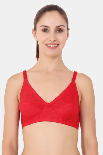 Buy Floret Wirefree Natural Lift 3/4th Coverage Lace Bra - Red at Rs.429  online