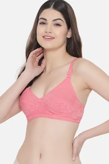 Buy Floret Lightly Lined Non Wired 3/4Th Coverage Lace Bra - Rose at Rs.429  online