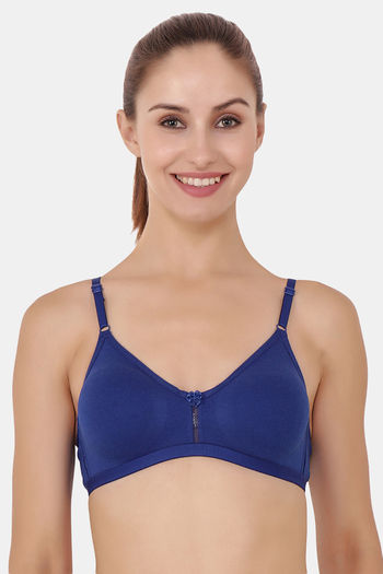 Buy Floret Double Layered Wirefree Natural Lift T-Shirt Bra - Blue at  Rs.339 online