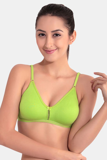 Buy Floret Double Layered Wirefree Natural Lift T-Shirt Bra - Lime Green