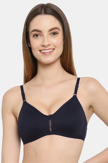 Floret Double Layered Wirefree Natural Lift T-Shirt Bra Navy Blue