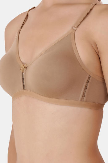 Buy Floret Double Layered Wirefree Natural Lift T-Shirt Bra - Nude at  Rs.339 online