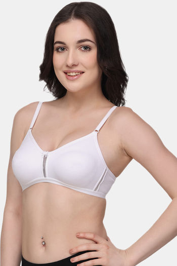 Buy Floret Double Layered Wirefree Natural Lift T-Shirt Bra - White