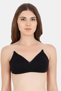 Buy Floret Double Layered Wirefree Natural Lift 3/4th Coverage T-Shirt Bra - Black