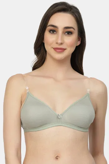 Buy Floret Double Layered Wirefree Natural Lift 3/4th Coverage T-Shirt Bra - Grey