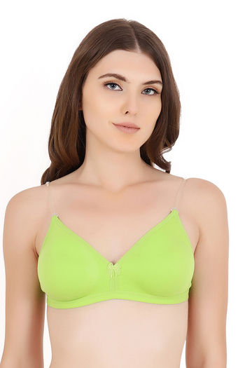 Buy Floret Double Layered Non Wired 3/4Th Coverage T-Shirt Bra - Lime Green