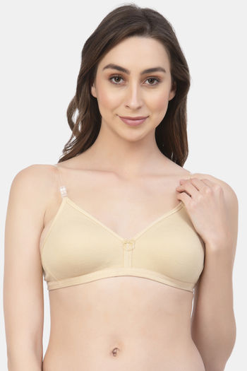 Buy Floret Double Layered Wirefree Natural Lift 3/4th Coverage T-Shirt Bra - Skin