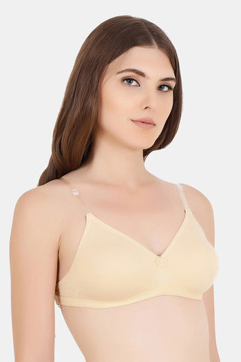 Buy Floret Double Layered Wirefree Natural Lift 3/4th Coverage T-Shirt Bra  - Skin at Rs.399 online