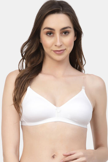 Buy Floret Double Layered Non Wired 3/4Th Coverage T-Shirt Bra - White