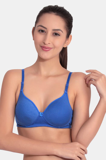 Buy Floret Extra Soft Cups Wirefree Natural Lift Push Up Bra - Blue at  Rs.479 online