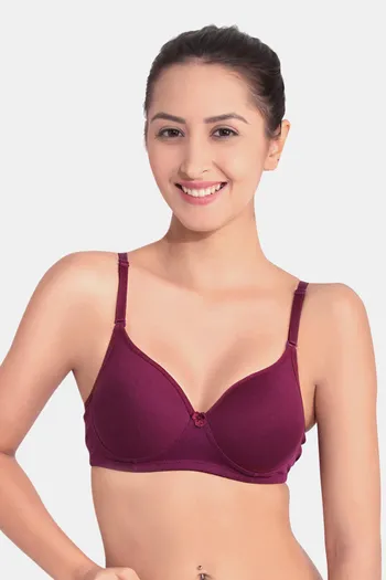 Buy Floret Extra Soft Cups Wirefree Natural Lift Push Up Bra - Wine at  Rs.479 online
