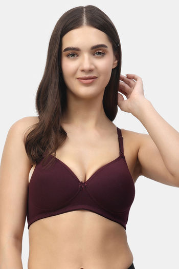 Buy Floret Extra Soft Cups Wirefree Natural Lift Push Up Bra - Wine