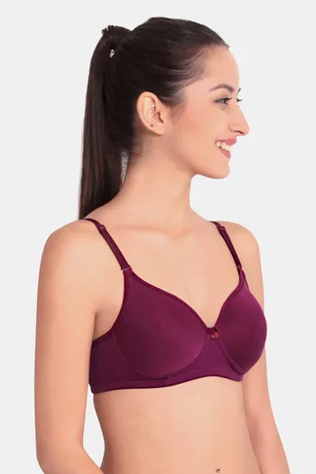 Buy Floret Extra Soft Cups Wirefree Natural Lift Push Up Bra - Wine at  Rs.479 online