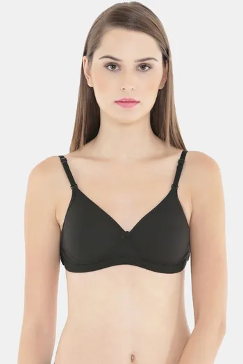 Buy Floret Wirefree Natural Lift 3/4th Coverage Push Up Bra - Black at  Rs.479 online
