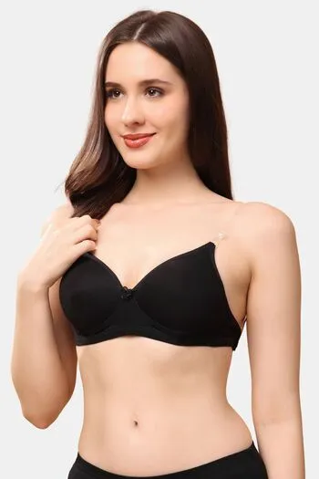 Buy Floret Wirefree Natural Lift 3/4th Coverage Push Up Bra - Black