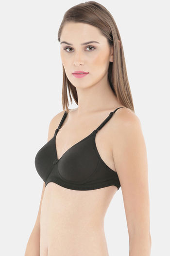 Buy Floret Wirefree Natural Lift 3/4th Coverage Push Up Bra - Black at  Rs.479 online