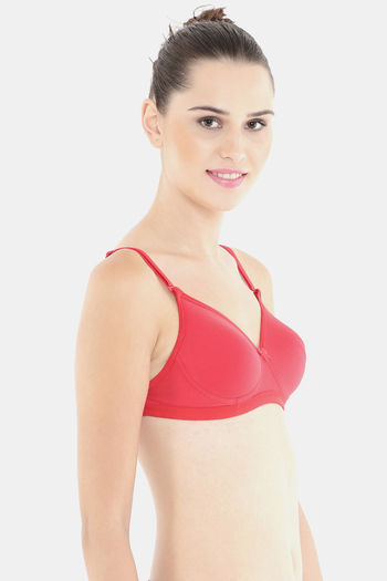 Buy Floret Wirefree Natural Lift 3/4th Coverage Push Up Bra - Red