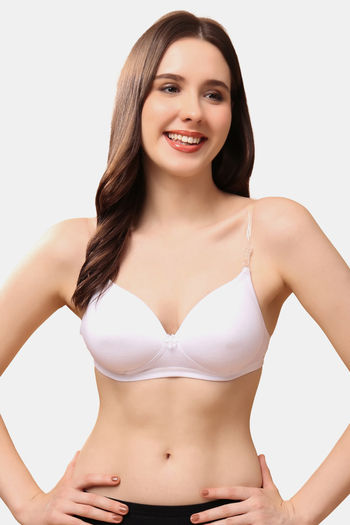Buy Floret Wirefree Natural Lift 3/4th Coverage Push Up Bra - White