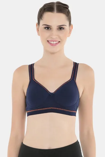 Buy Floret Wirefree Natural Lift Push up Bra - Navy at Rs.599 online