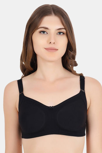 Buy Floret Double Layered Wirefree Natural Lift Minimiser Bra - Black at  Rs.449 online