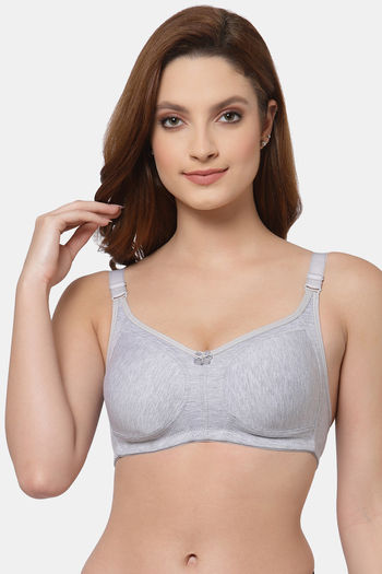 Buy Floret Double Layered Non Wired Full Coverage Minimiser Bra - Cool Grey1