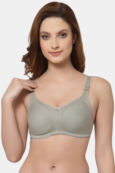 Buy Floret Double Layered Non Wired Full Coverage Minimiser Bra - Iceberg  at Rs.449 online