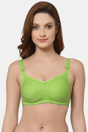Buy Floret Double Layered Non Wired Full Coverage Minimiser Bra - Lime Green