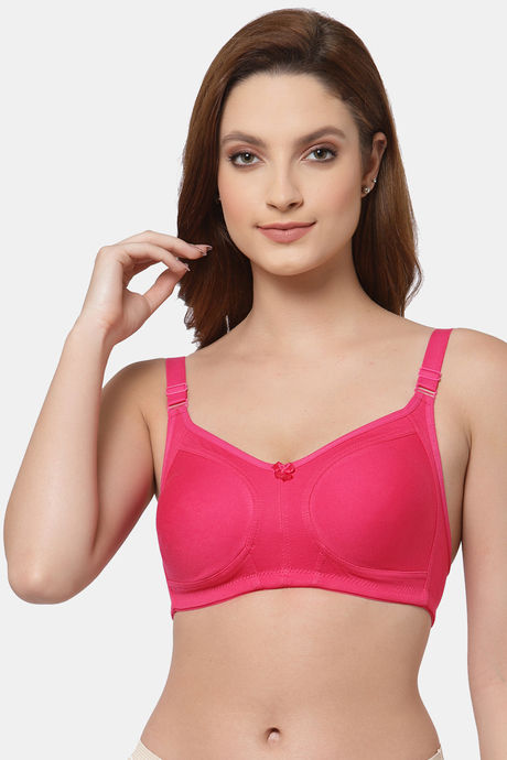 Buy Floret Double Layered Non Wired Full Coverage Minimiser Bra - Magenta1  at Rs.449 online