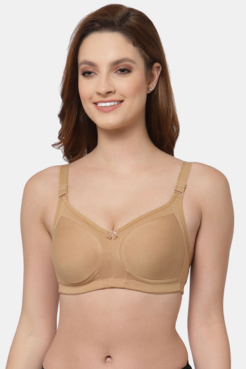 Buy Floret Double Layered Non Wired Full Coverage Minimiser Bra - Nude1