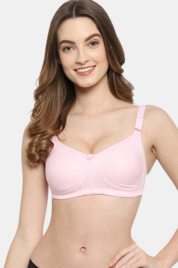 Buy Floret Double Layered Non Wired Full Coverage Minimiser Bra - Pink
