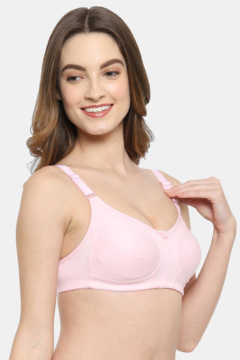 Floret Double Layered Non Wired Full Coverage Minimiser Bra - Pink3
