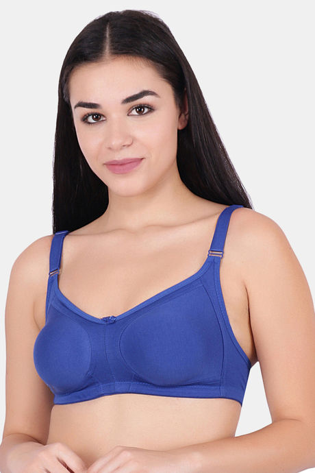 Buy Floret Double Layered Non-Wired Full Coverage Minimiser Bra - Royal  Blue at Rs.389 online