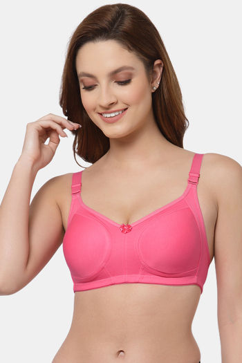 Buy Floret Double Layered Non Wired Full Coverage Minimiser Bra - Tomato Red
