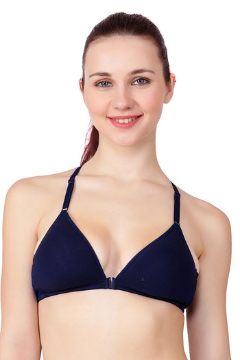 Buy Floret Wirefree Natural Lift Pretty Back Bra - Navy at Rs.599 online