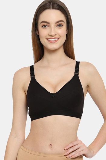 Buy Floret Double Layered Non Wired 3/4Th Coverage Minimiser Bra - Black