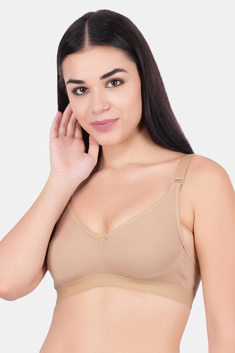 Buy Floret Double Layered Wirefree Minimiser Bra - Nude at Rs.329 online