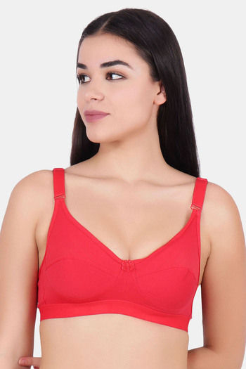 Buy Floret Double Layered Wirefree Minimiser Bra - Red
