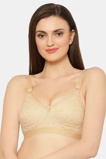 Buy Women's Zivame Plain Non-Wired Hook and Eye Closure Super Support Bra  Online