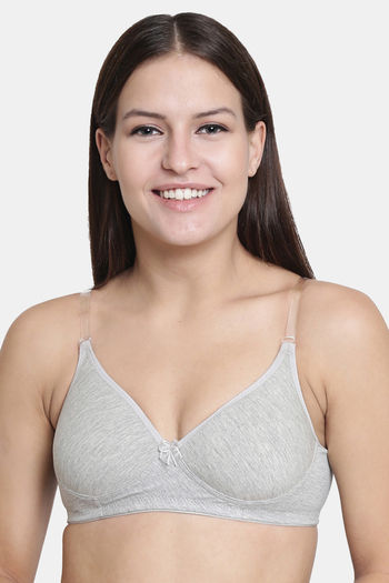 Buy Floret Padded Non-Wired 3/4Th Coverage T-Shirt Bra - Cool Grey