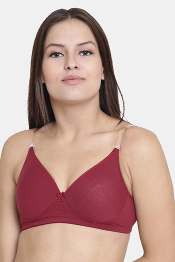Buy Floret Padded Non-Wired 3/4Th Coverage T-Shirt Bra - Maroon