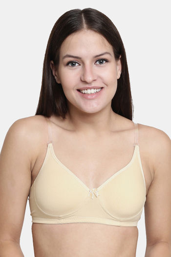 Buy Zivame Beautiful Basics Padded Wired 3/4th Coverage T-Shirt Bra -  Citrus at Rs.384 online