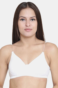 Buy Floret Padded Non Wired T-Shirt Regular Cotton Bra - White