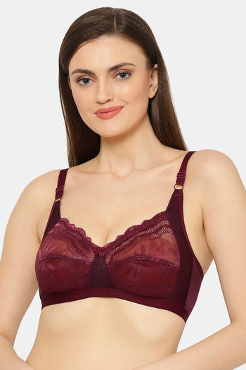 Enamor Double Layered Non Wired Full Coverage Super Support Bra - Chambray  Melange