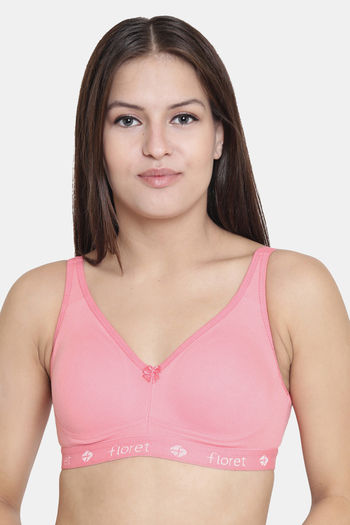 Buy Floret Double Layered Non-Wired Full Coverage Minimiser Bra - Rose