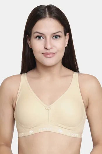 Buy Floret Double Layered Non-Wired Full Coverage Minimiser Bra - Skin