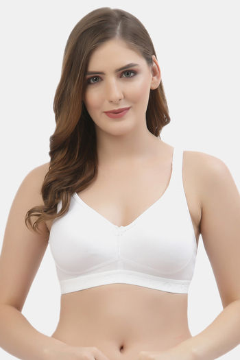 Buy Floret Double Layered Non-Wired Full Coverage Minimiser Bra - White