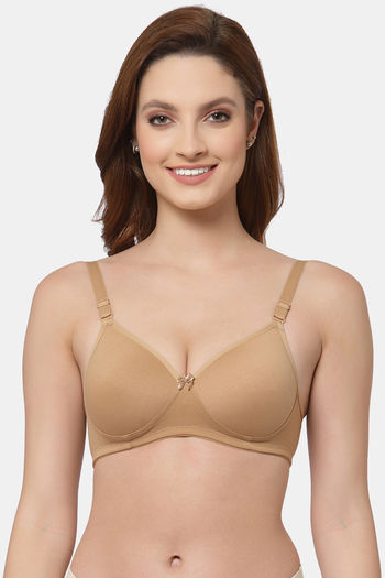 Buy Floret Padded Non Wired 3/4Th Coverage T-Shirt Bra - Nude at Rs.399  online